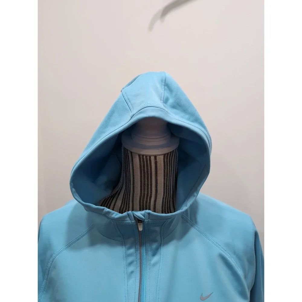 Nike Fit Dri Women's 1/2 Zip‎ Pullover w/Hood Size Large (12-14) Powder Blue